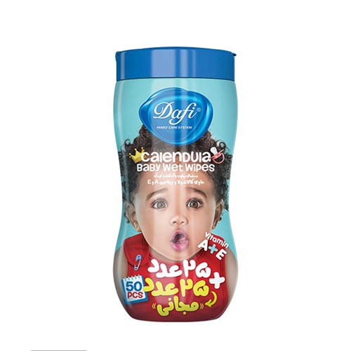دستمال مرطوب پاک کننده کمر باریک کودک درب دار دافی  - Dafi Vitamin A & E Wet Wipes For Baby Skin